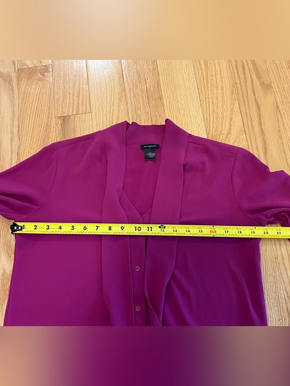 Ann Taylor Tie-Neck Blouse - Magenta - Picture 6 of 8